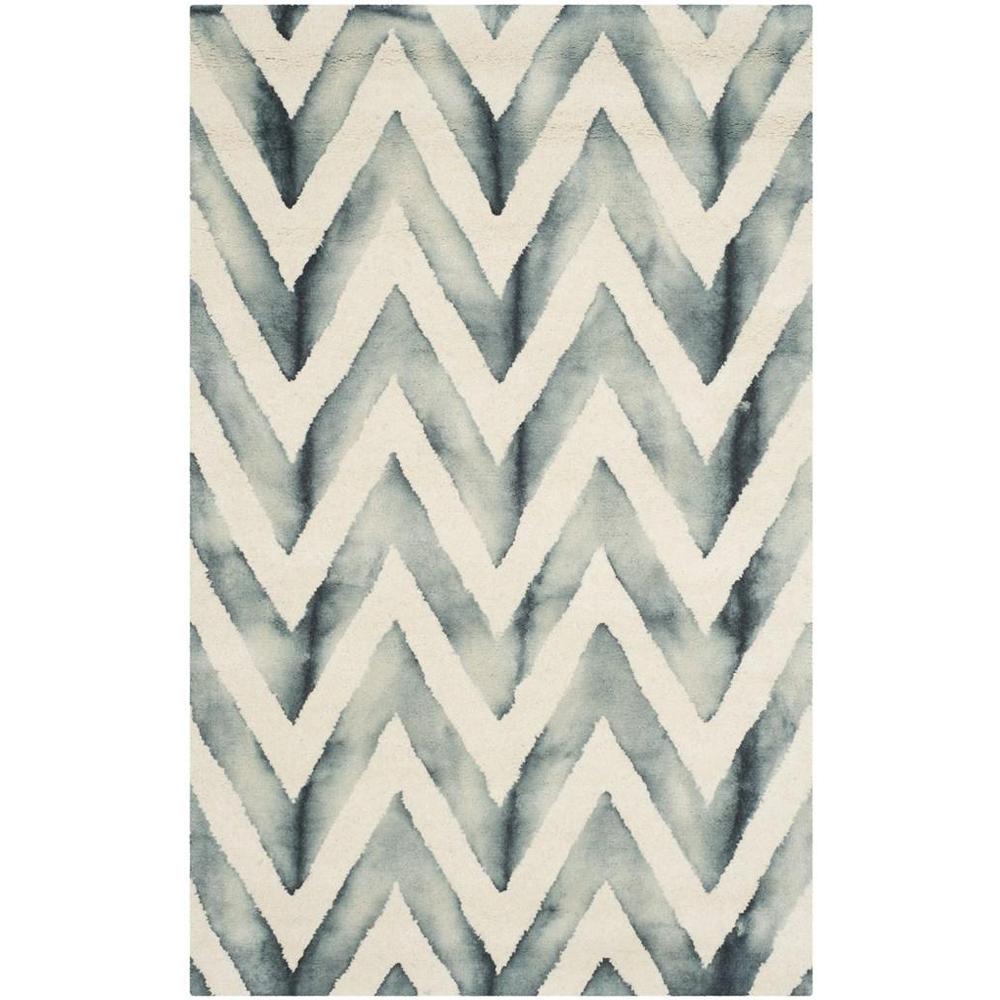 DIP DYE, IVORY / GREY, 3' X 5', Area Rug. Picture 1