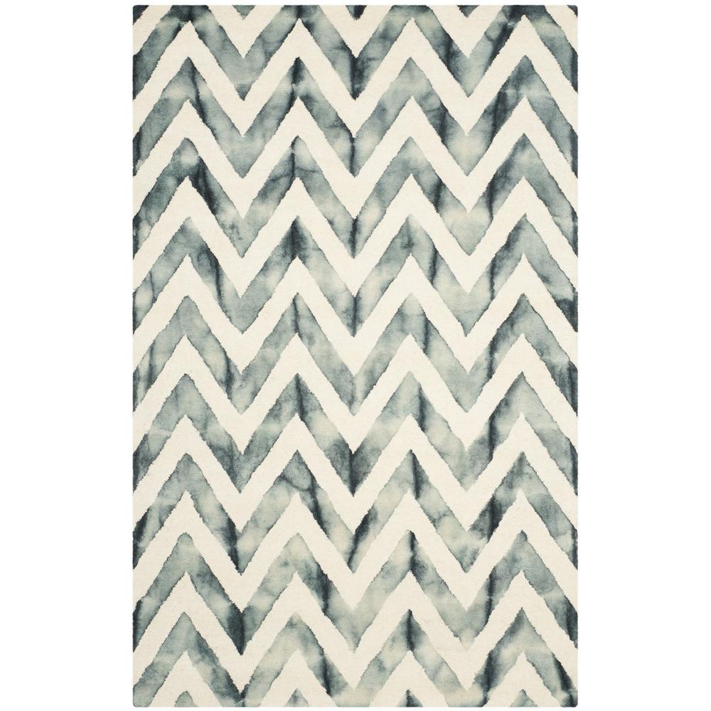 DIP DYE, IVORY / GREY, 5' X 8', Area Rug. Picture 1
