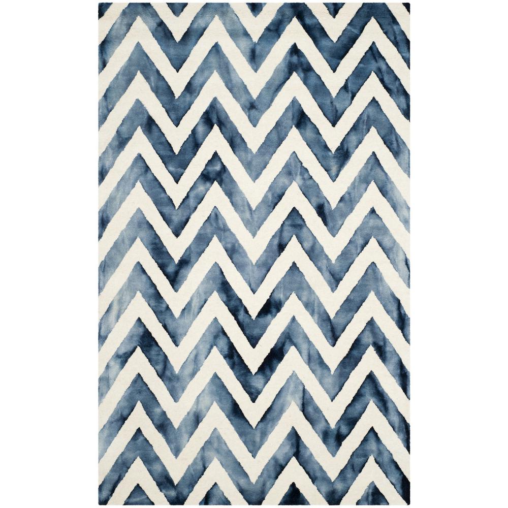 DIP DYE, IVORY / NAVY, 5' X 8', Area Rug, DDY715P-5. Picture 1