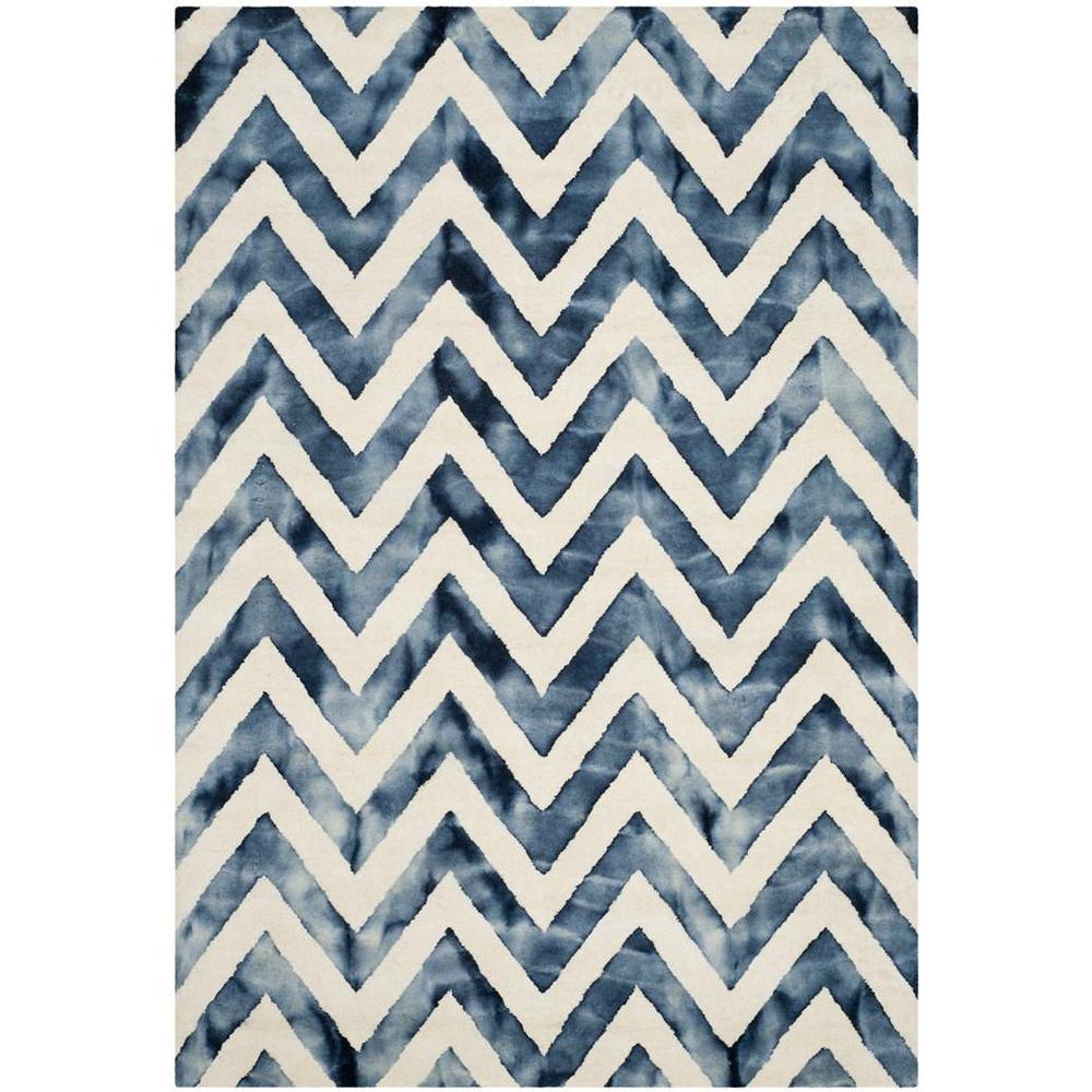 DIP DYE, IVORY / NAVY, 6' X 9', Area Rug. Picture 1