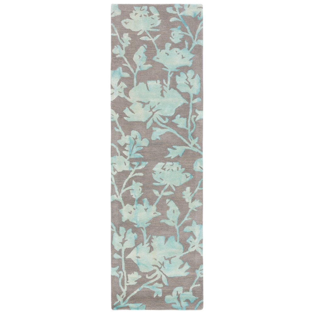 DIP DYE, GREY / TURQUOISE, 2'-3" X 8', Area Rug, DDY716L-28. Picture 1