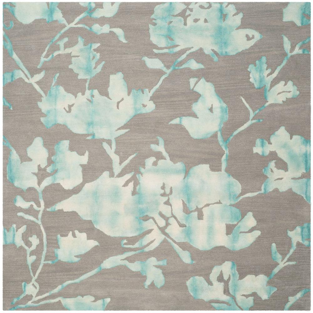 DIP DYE, GREY / TURQUOISE, 7' X 7' Square, Area Rug, DDY716L-7SQ. Picture 1