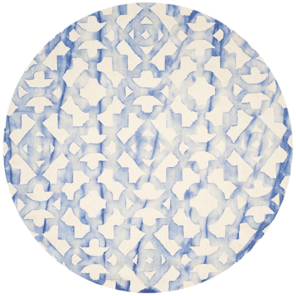 DIP DYE, IVORY / BLUE, 7' X 7' Round, Area Rug, DDY717A-7R. Picture 1