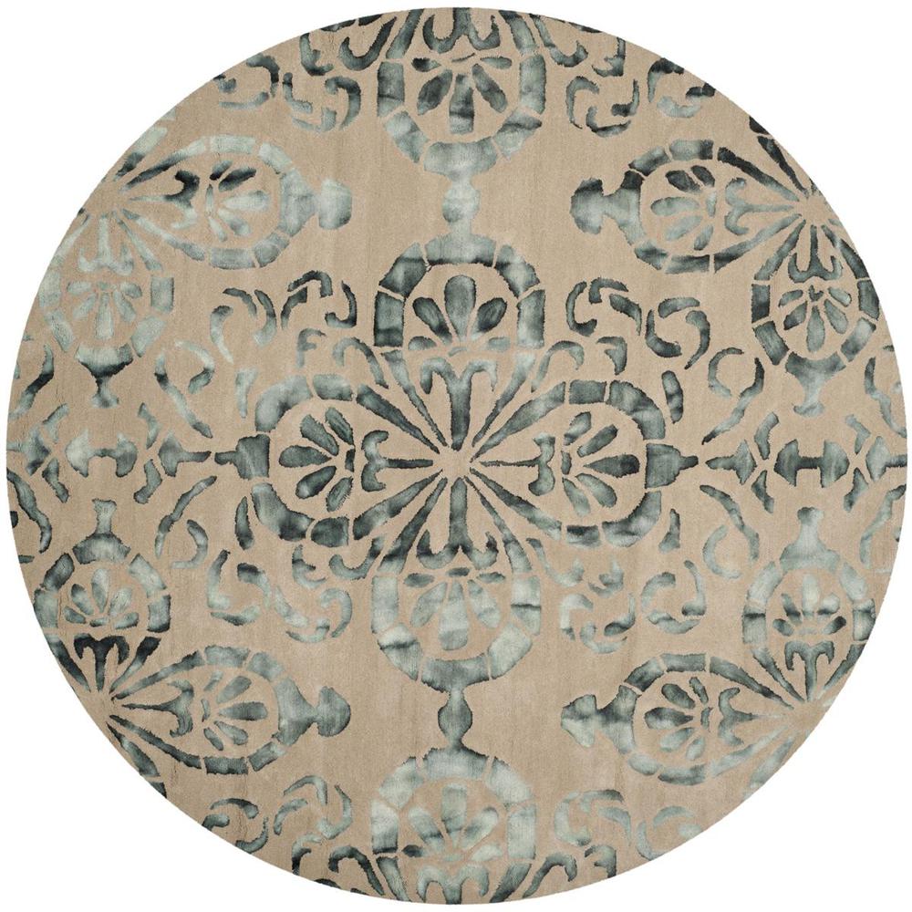DIP DYE, CAMEL / GREY, 7' X 7' Round, Area Rug. Picture 1