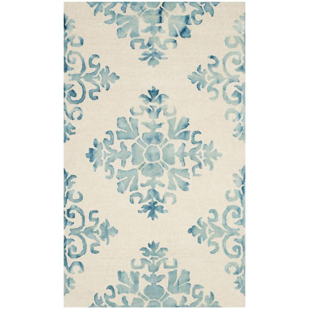 DIP DYE, IVORY / LIGHT BLUE, 3' X 5', Area Rug. Picture 1