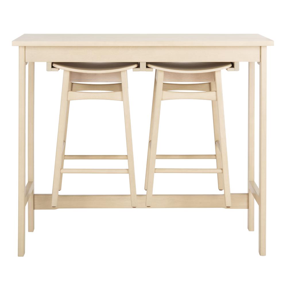 Colbie 3 Piece Pub Set, White Oak. Picture 1