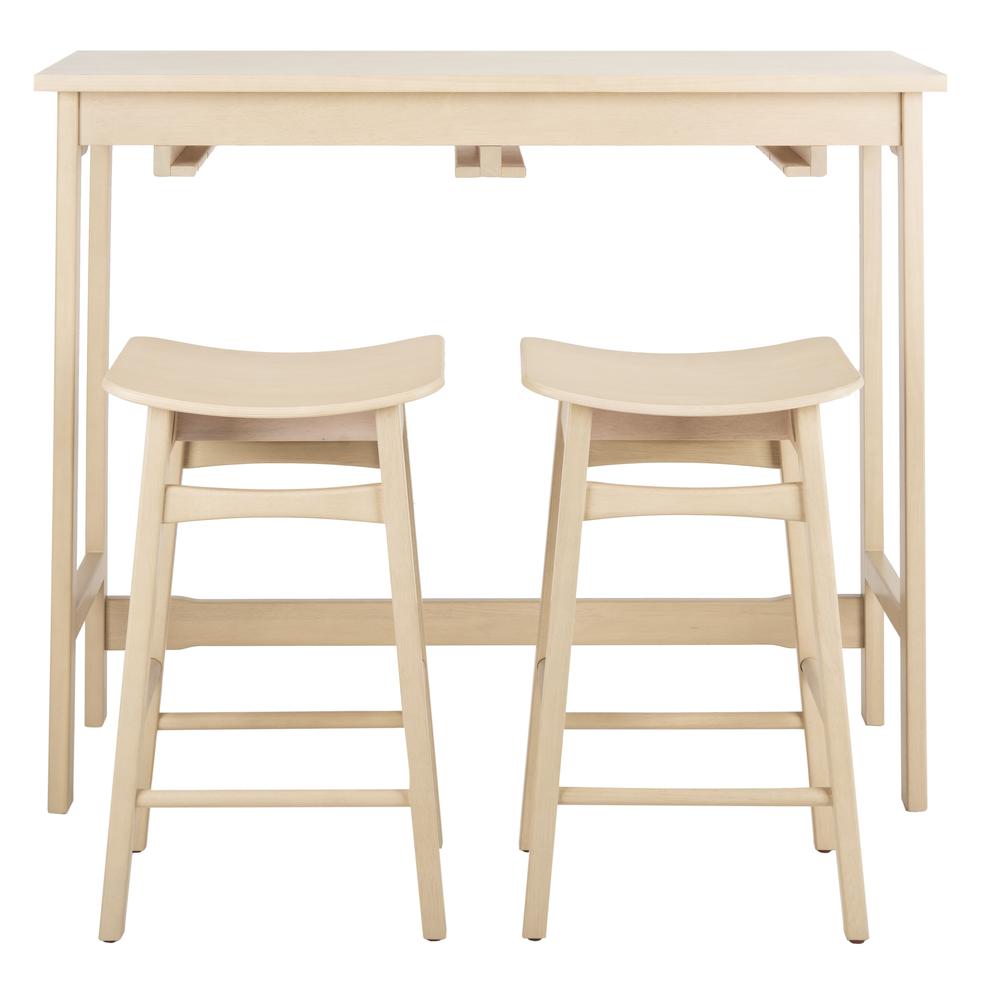 Colbie 3 Piece Pub Set, White Oak. Picture 4