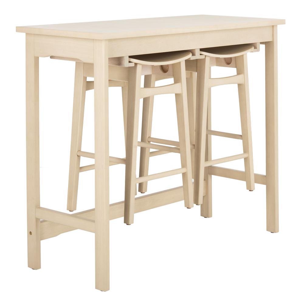 Colbie 3 Piece Pub Set, White Oak. Picture 10