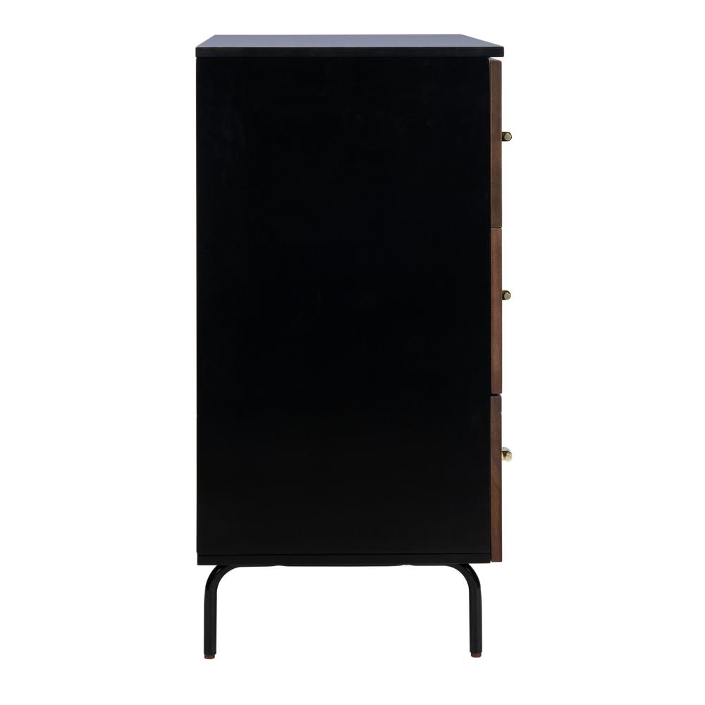 Genevieve 3 Drawer Dresser, Black/Walnut. Picture 10