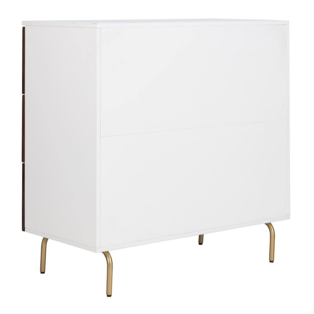 Genevieve 3 Drawer Dresser, White/Walnut. Picture 3