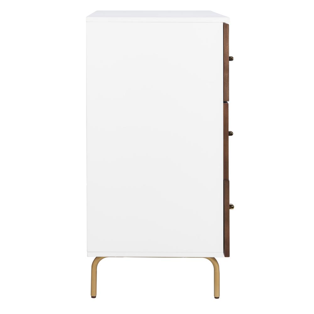 Genevieve 3 Drawer Dresser, White/Walnut. Picture 10