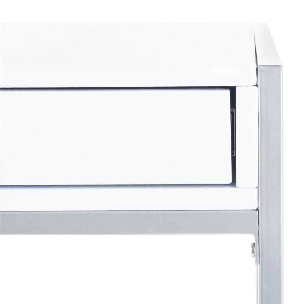 Elaine 1 Drawer Desk, White/Silver. Picture 4