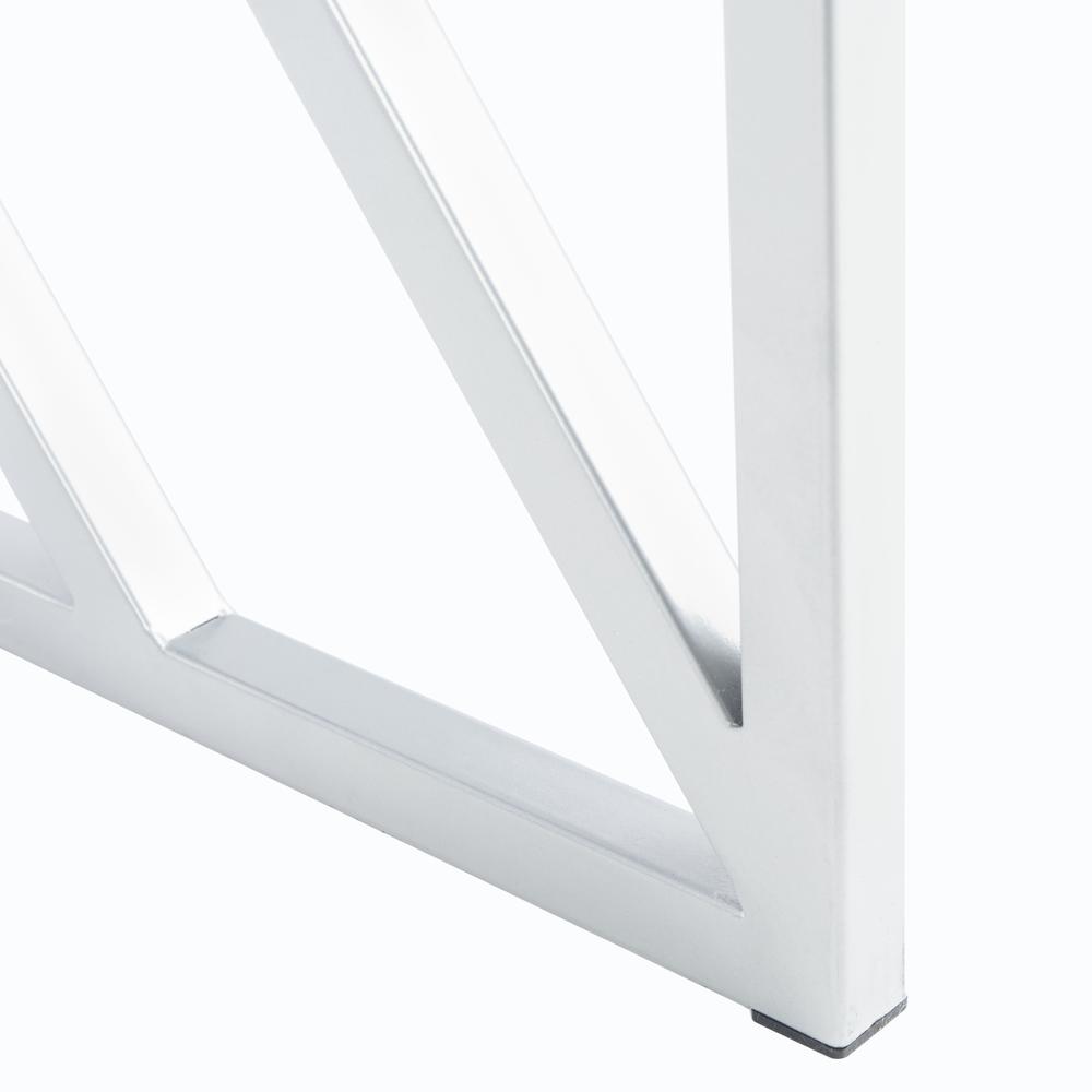 Elaine 1 Drawer Desk, White/Silver. Picture 6