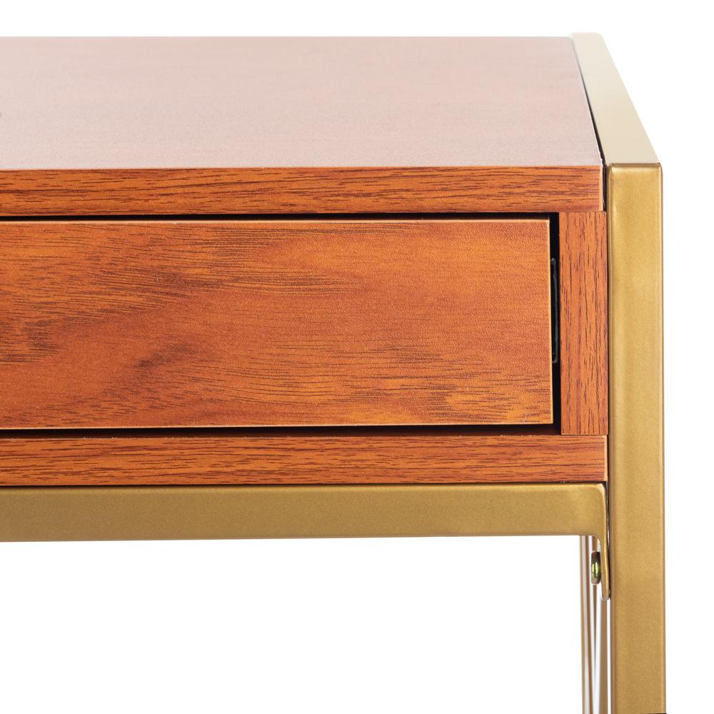 Elaine 1 Drawer Desk, Natural/Gold. Picture 5