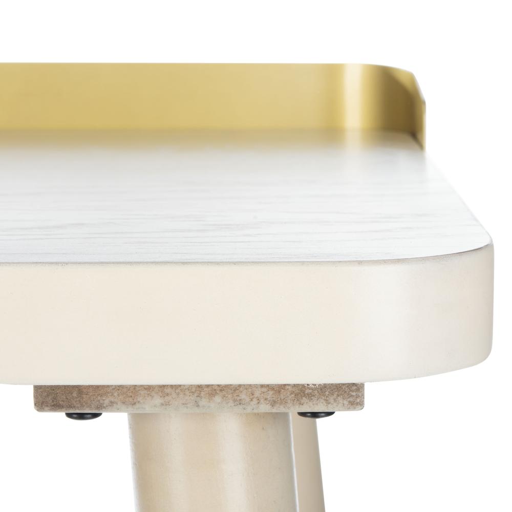 Parker 1 Drawer Desk, White Washed/Gold. Picture 5