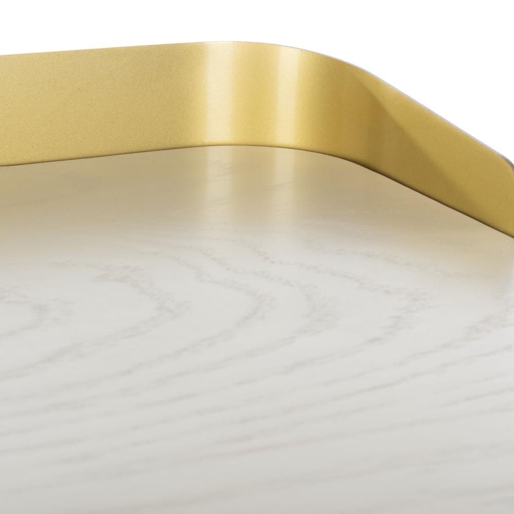 Parker 1 Drawer Desk, White Washed/Gold. Picture 6