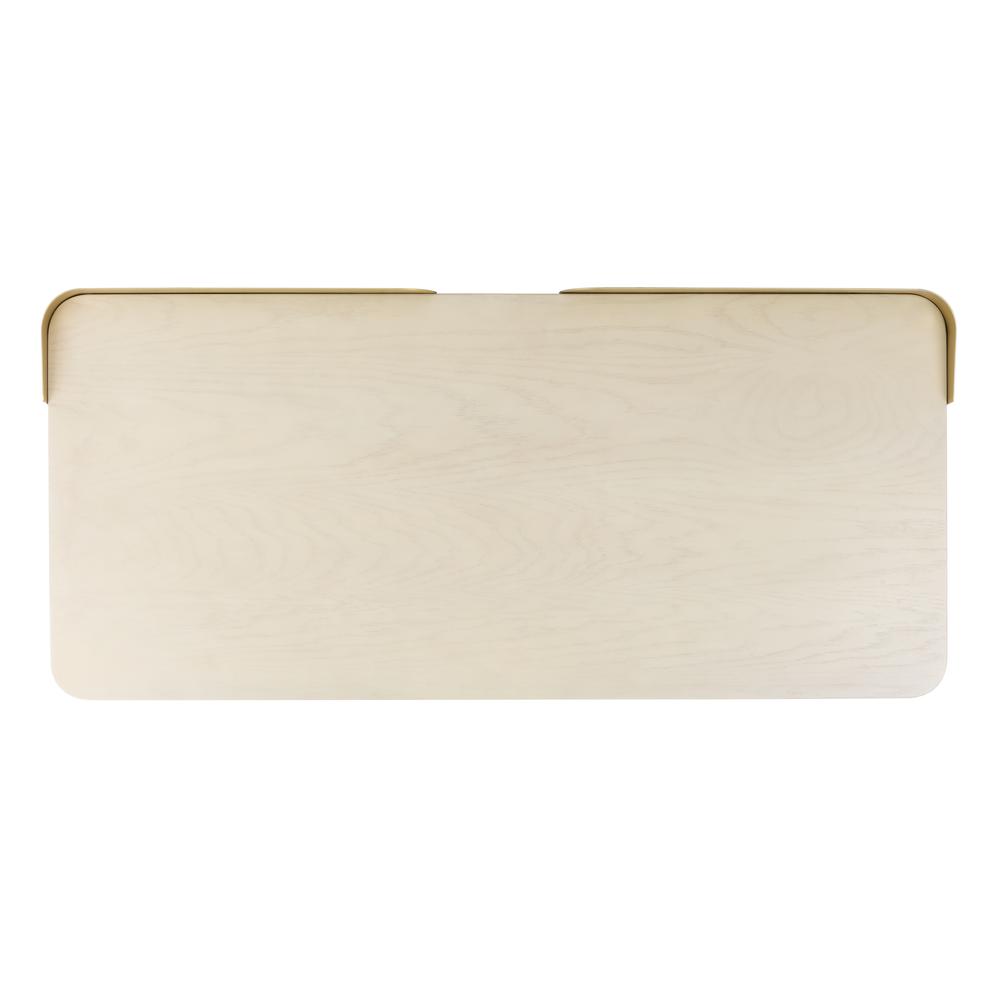 Parker 1 Drawer Desk, White Washed/Gold. Picture 11