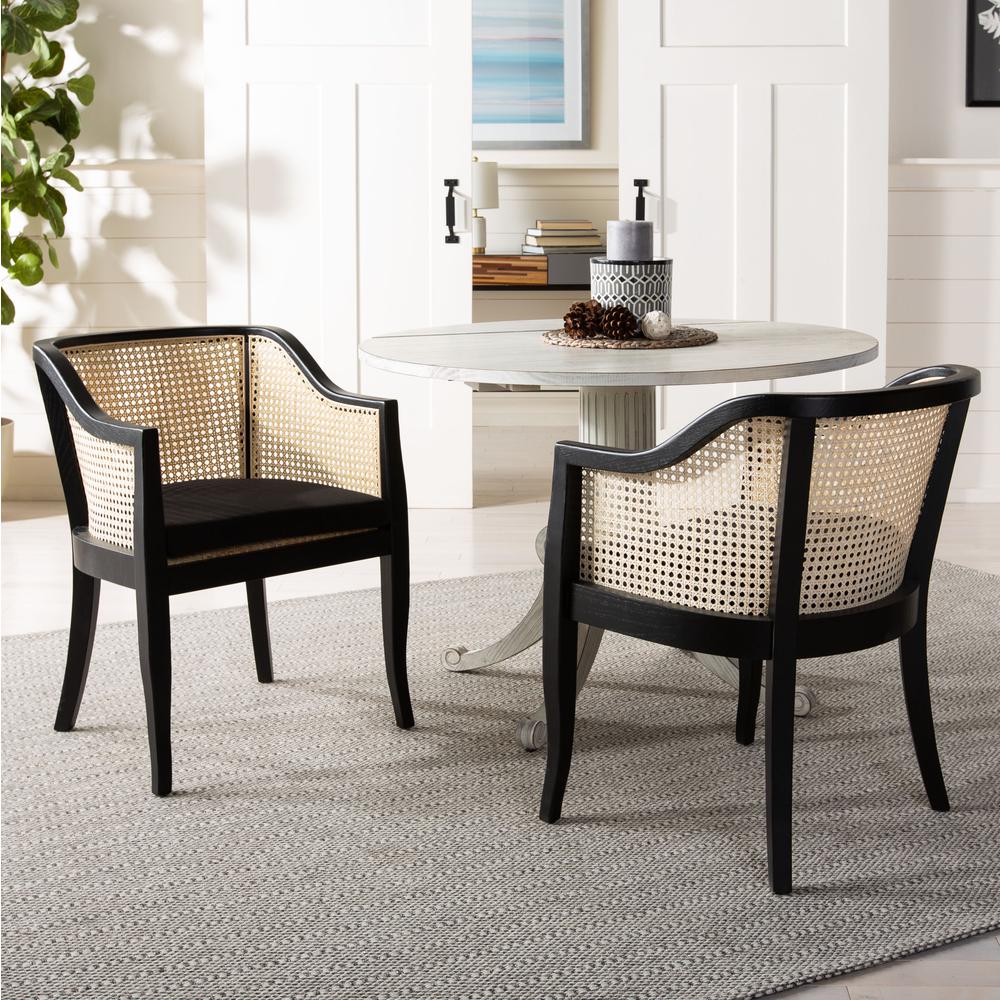 Rina  Dining Chair, Black/Natural. Picture 4