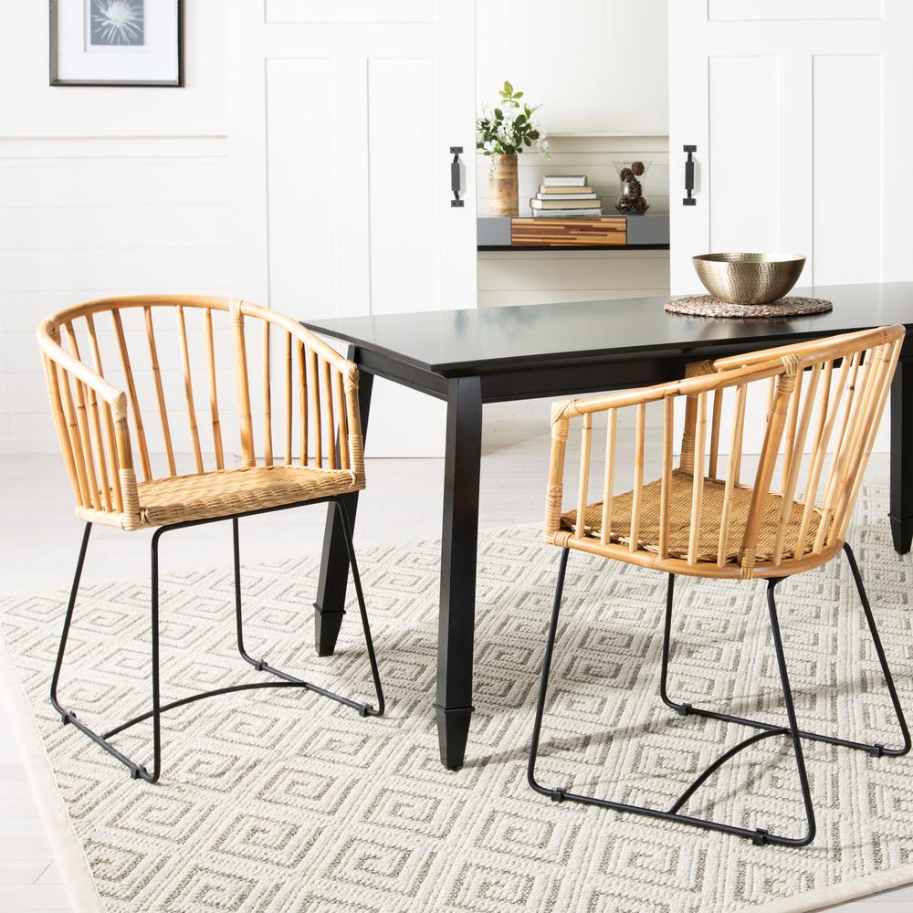 Siena Rattan Barrel Dining Chair, Natural/Black. Picture 18