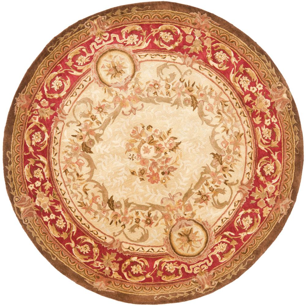 EMPIRE, LIGHT GOLD / RED, 6' X 6' Round, Area Rug. Picture 1