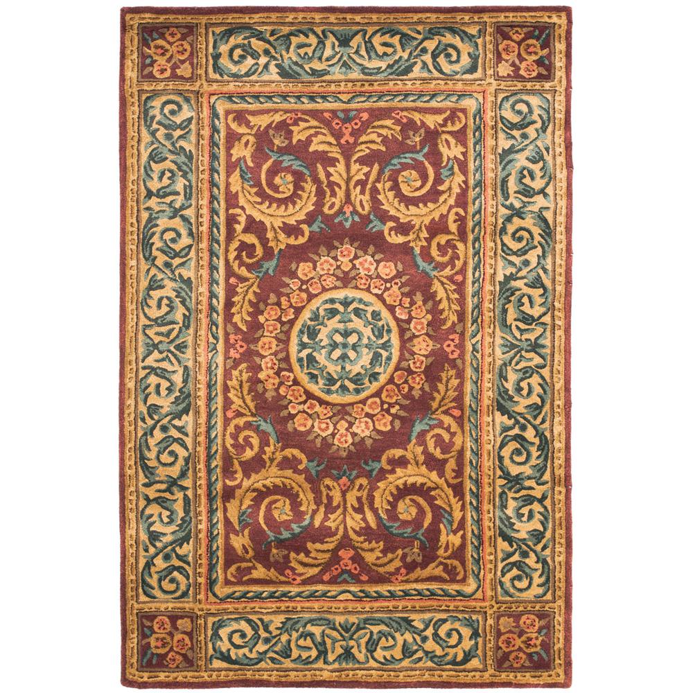 EMPIRE, BURGUNDY / GOLD, 4' X 6', Area Rug. Picture 1