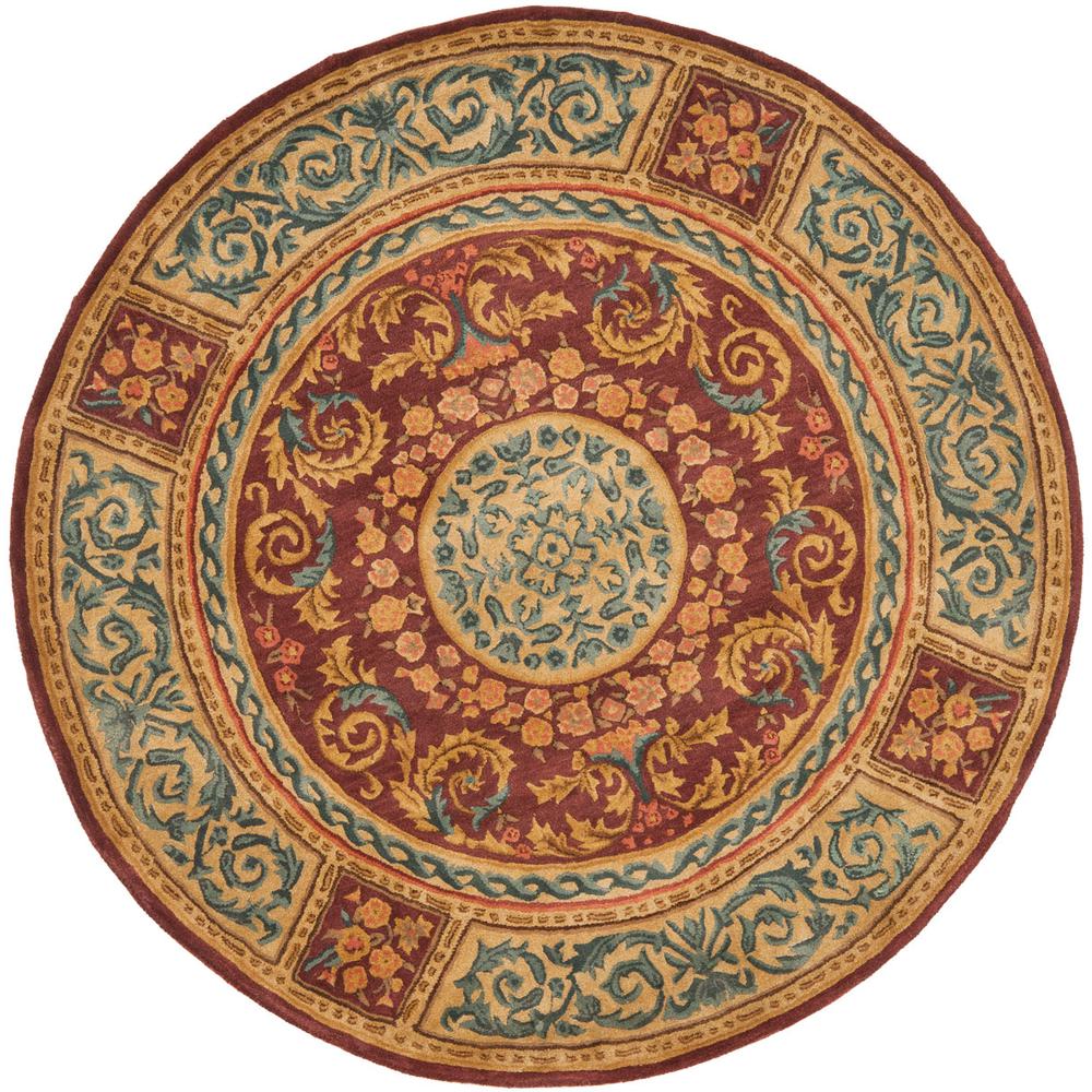 EMPIRE, BURGUNDY / GOLD, 6' X 6' Round, Area Rug, EM421A-6R. Picture 1