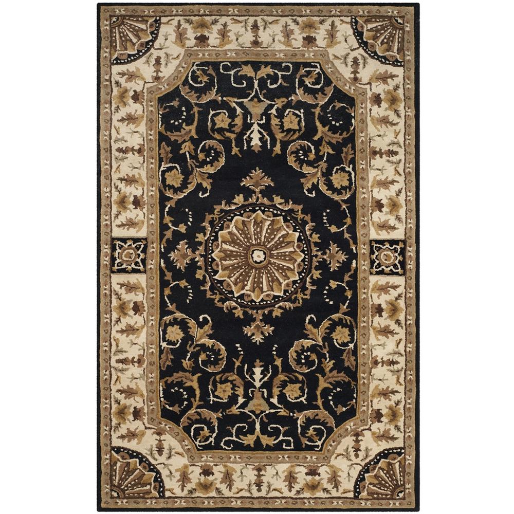 EMPIRE, BLACK / IVORY, 5' X 8', Area Rug. Picture 1
