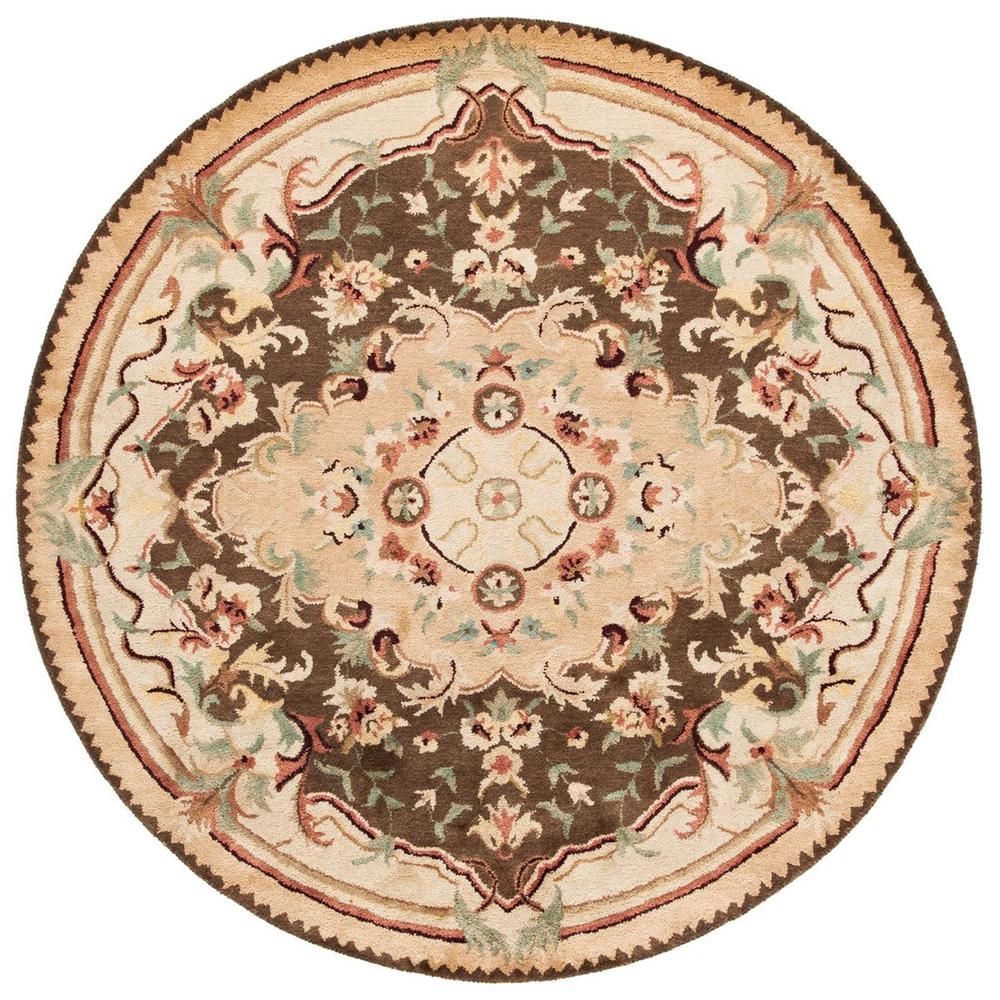 EMPIRE, BROWN / BEIGE, 6'-0" X 6'-0" Round, Area Rug. Picture 1