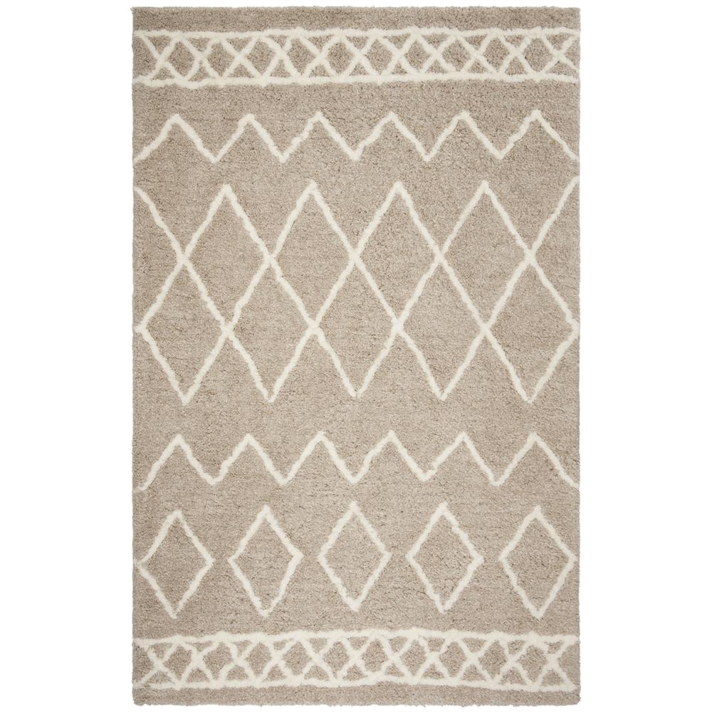 EQUINOX SHAG, BEIGE / IVORY, 5' X 8', Area Rug. Picture 1