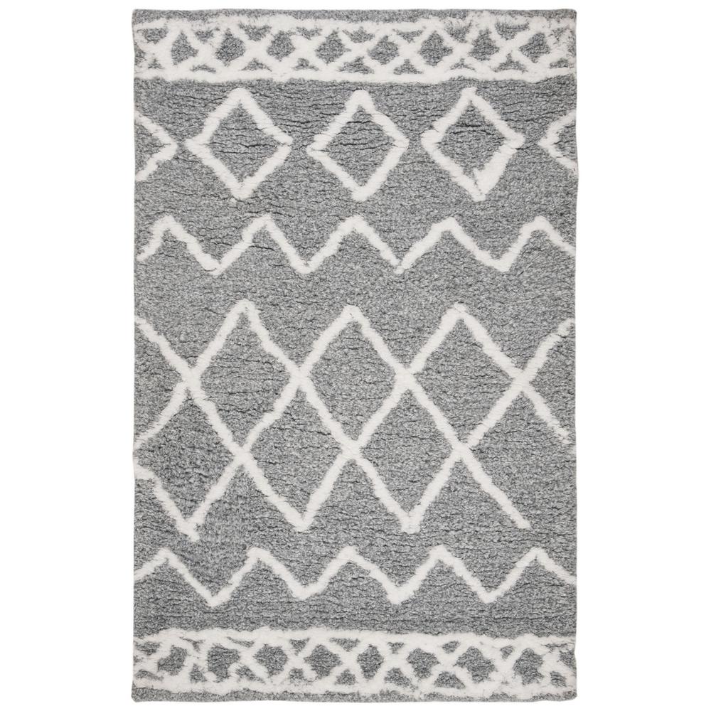 EQUINOX SHAG, GREY / CREAM, 3' X 5', Area Rug. Picture 1