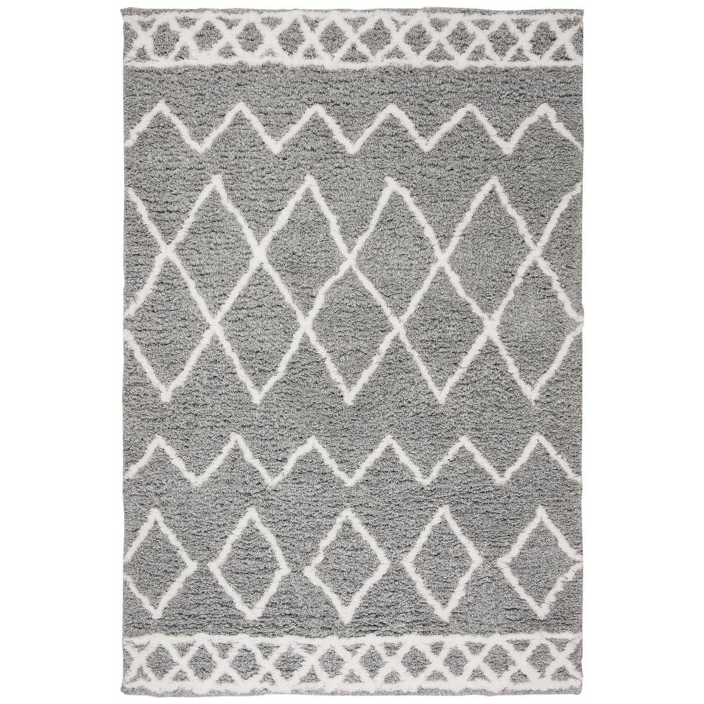 EQUINOX SHAG, GREY / CREAM, 5' X 8', Area Rug. Picture 1