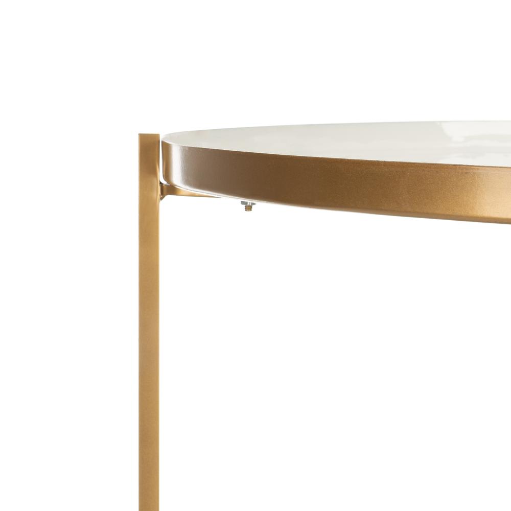 Tia Round 5 Tier Etagere, White/Brass. Picture 2