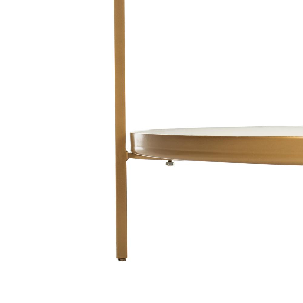 Tia Round 5 Tier Etagere, White/Brass. Picture 4