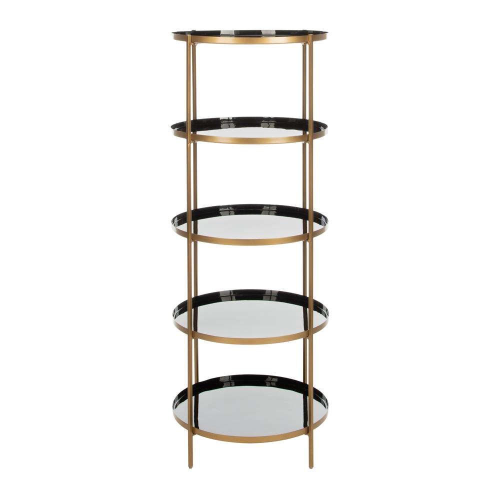 Tia Round 5 Tier Etagere, Black/Brass. Picture 5