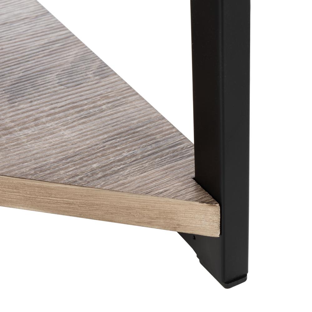 Logan 4 Tier Corner Bookshelf, Light Grey/Black. Picture 6