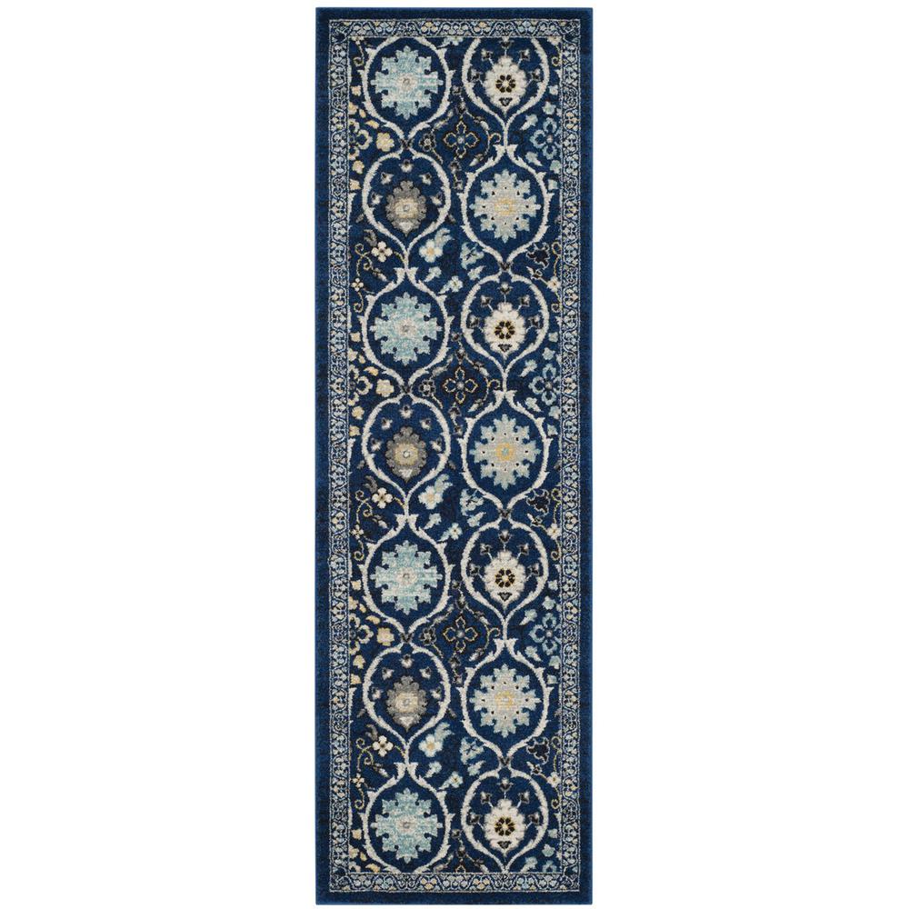 EVOKE, ROYAL / IVORY, 2'-2" X 7', Area Rug, EVK210A-27. Picture 1