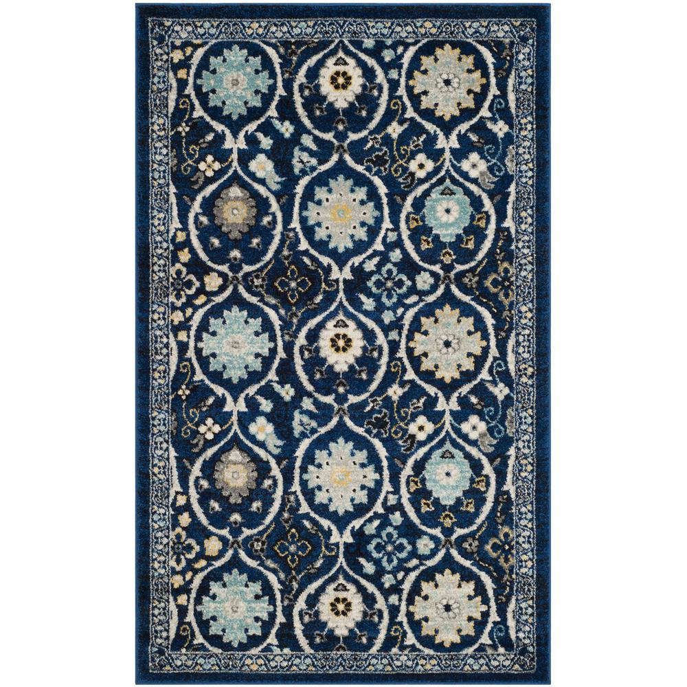 EVOKE, ROYAL / IVORY, 3' X 5', Area Rug, EVK210A-3. Picture 1
