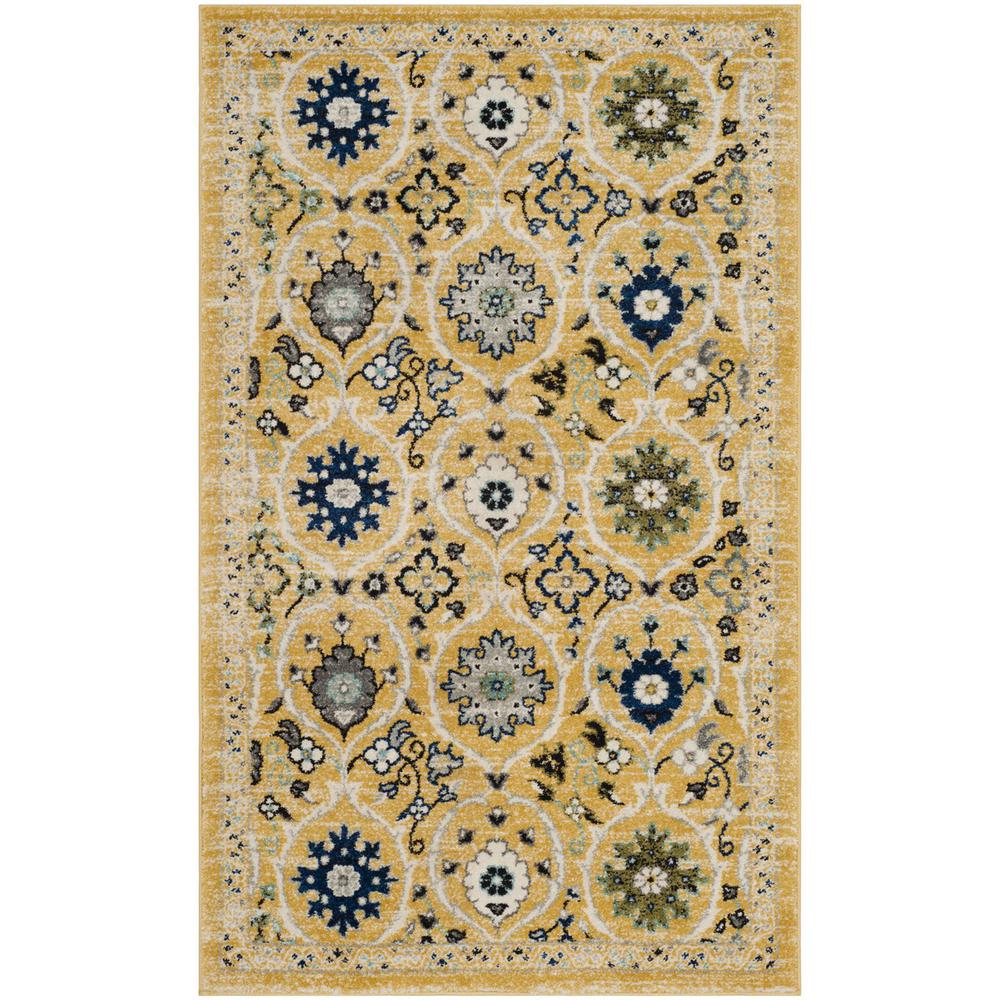 EVOKE, GOLD / IVORY, 3' X 5', Area Rug, EVK210B-3. Picture 1