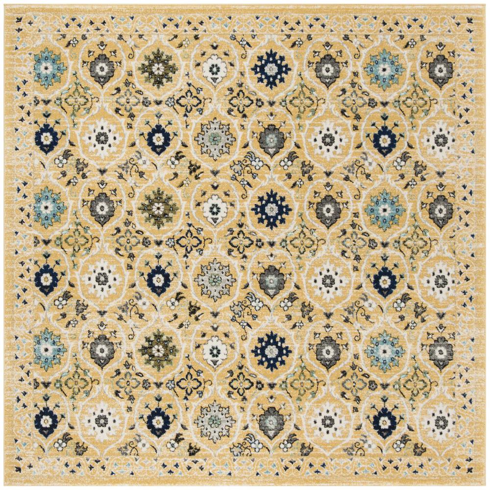 EVOKE, GOLD / IVORY, 6'-7" X 6'-7" Square, Area Rug, EVK210B-7SQ. Picture 1