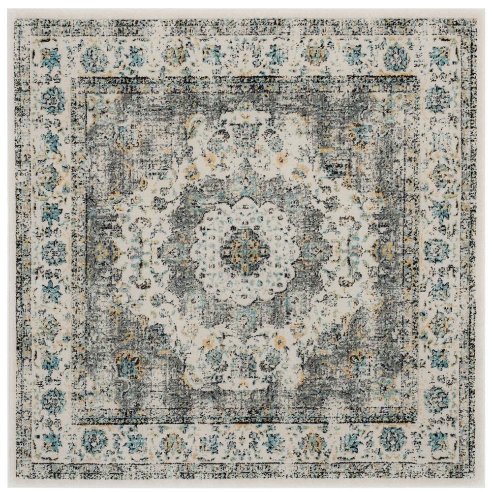 EVOKE, GREY / GOLD, 5'-1" X 5'-1" Square, Area Rug. Picture 1