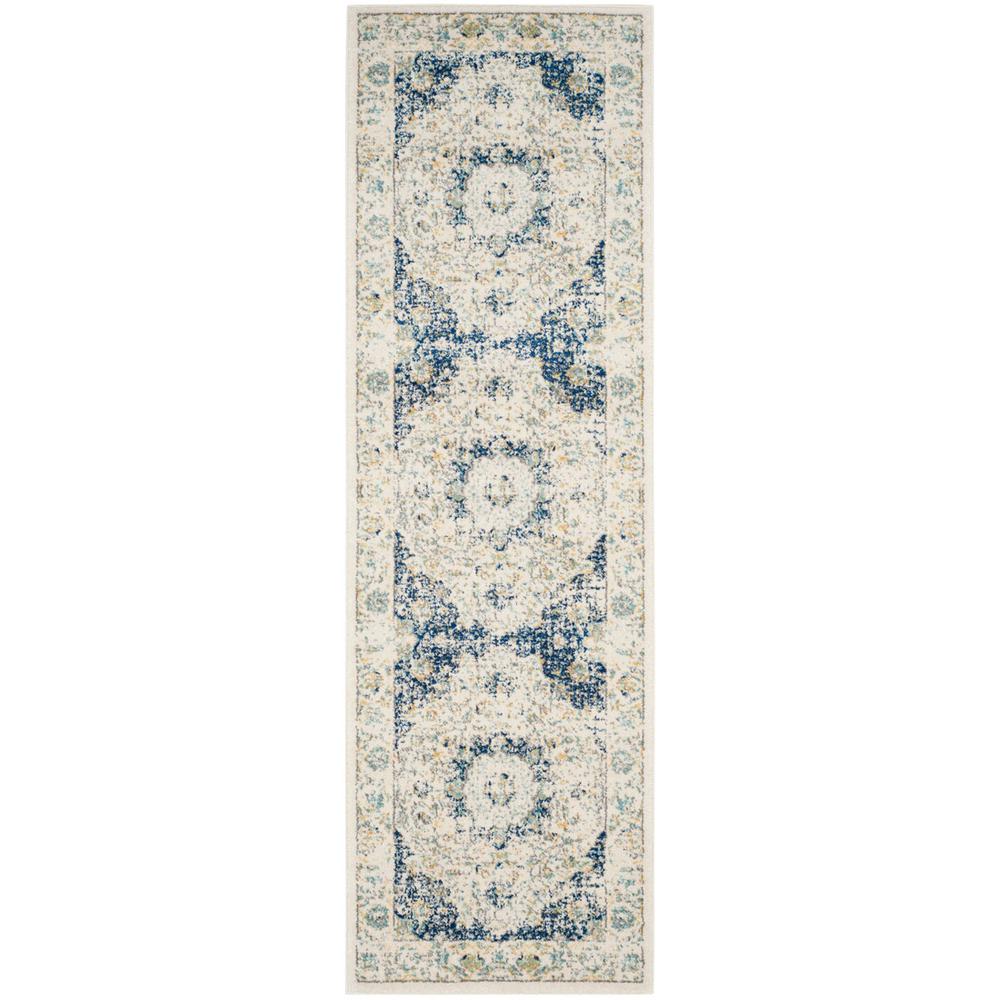 EVOKE, IVORY / BLUE, 2'-2" X 7', Area Rug, EVK220C-27. Picture 1