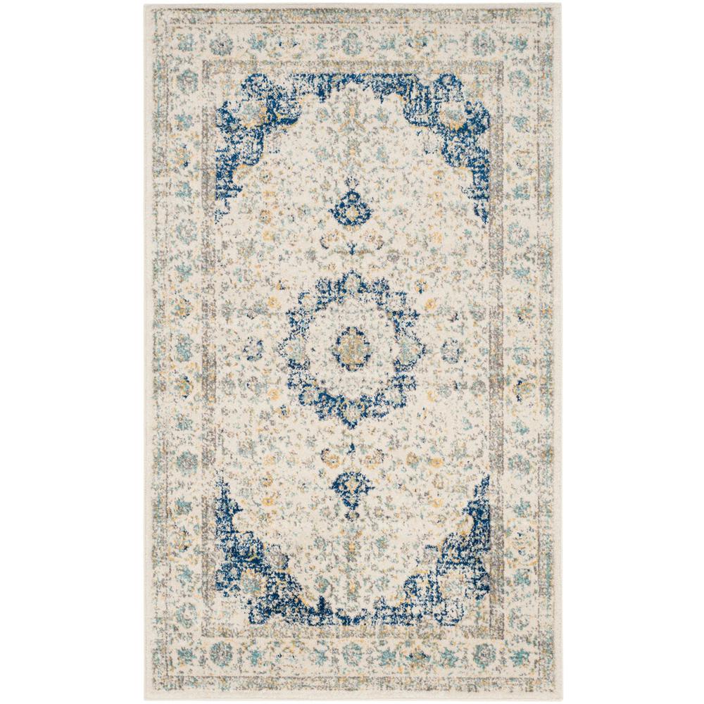 EVOKE, IVORY / BLUE, 3' X 5', Area Rug, EVK220C-3. Picture 1