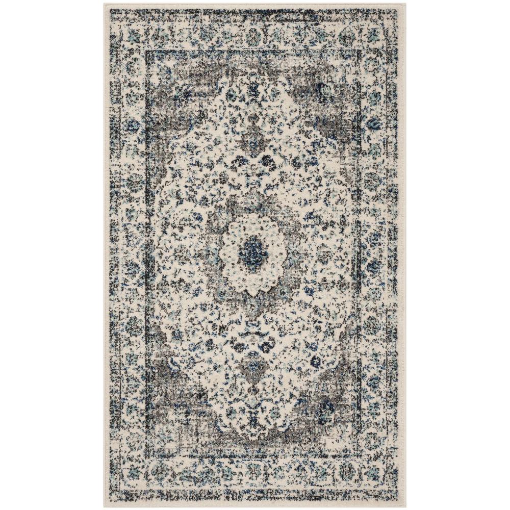 EVOKE, IVORY / GREY, 2'-2" X 4', Area Rug, EVK220D-24. Picture 1