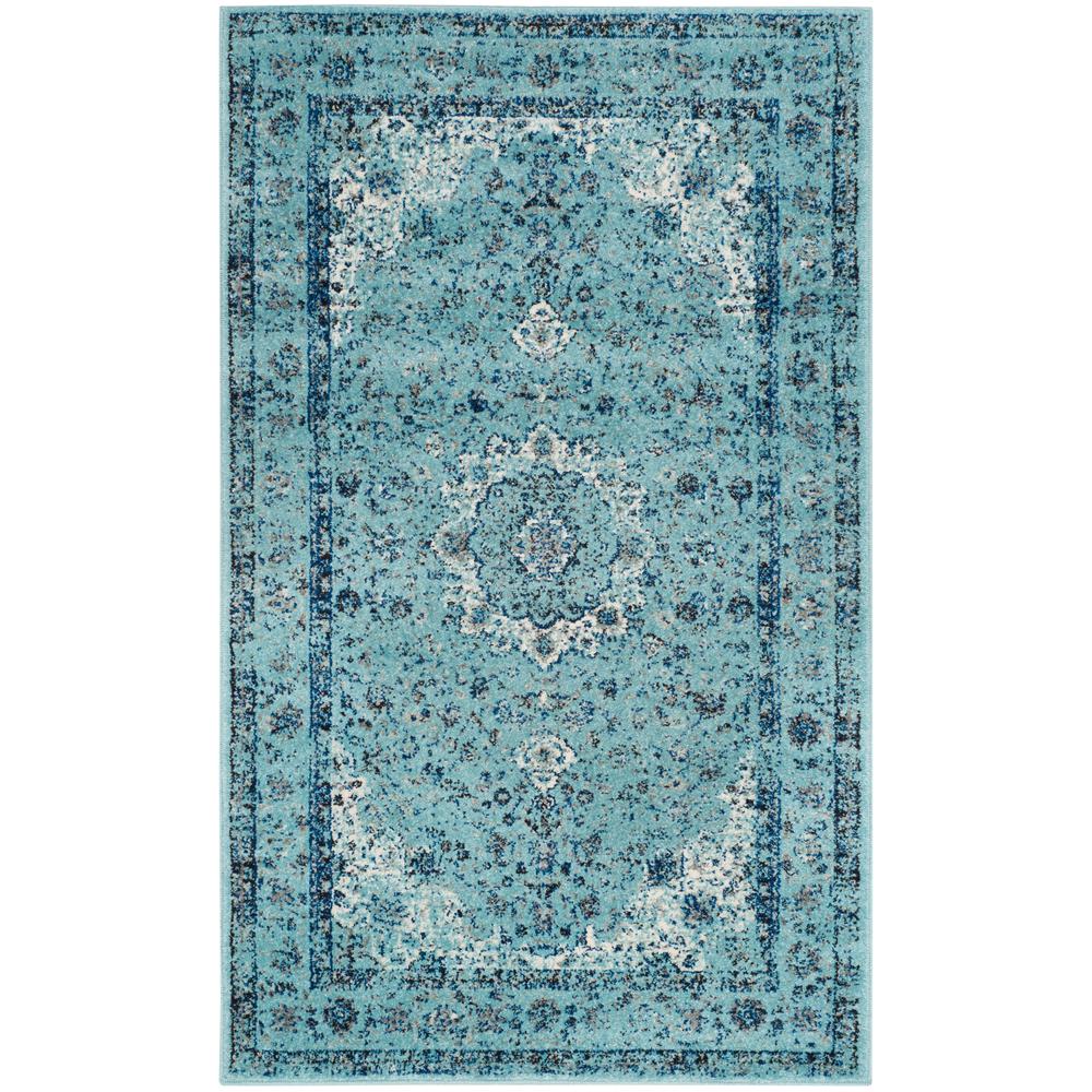 EVOKE, LIGHT BLUE / LIGHT BLUE, 3' X 5', Area Rug. Picture 1