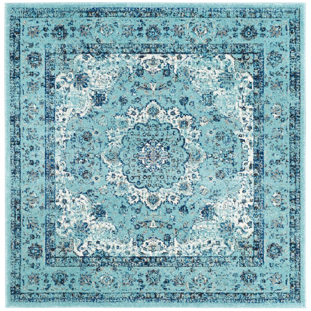 EVOKE, LIGHT BLUE / LIGHT BLUE, 5'-1" X 5'-1" Square, Area Rug. Picture 1