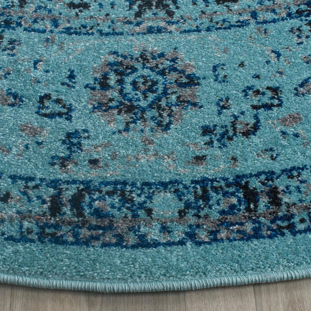 EVOKE, LIGHT BLUE / LIGHT BLUE, 3' X 3' Round, Area Rug. Picture 1