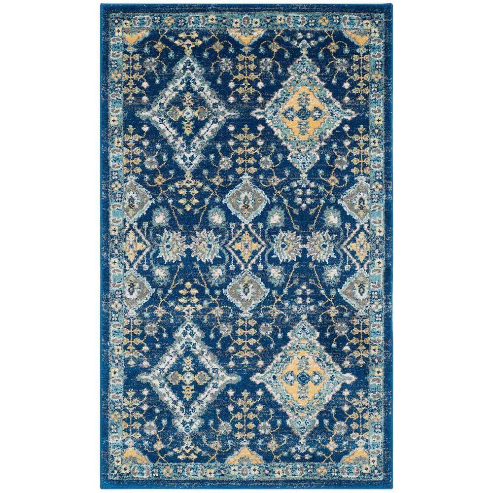 EVOKE, ROYAL / IVORY, 3' X 5', Area Rug, EVK224A-3. Picture 1