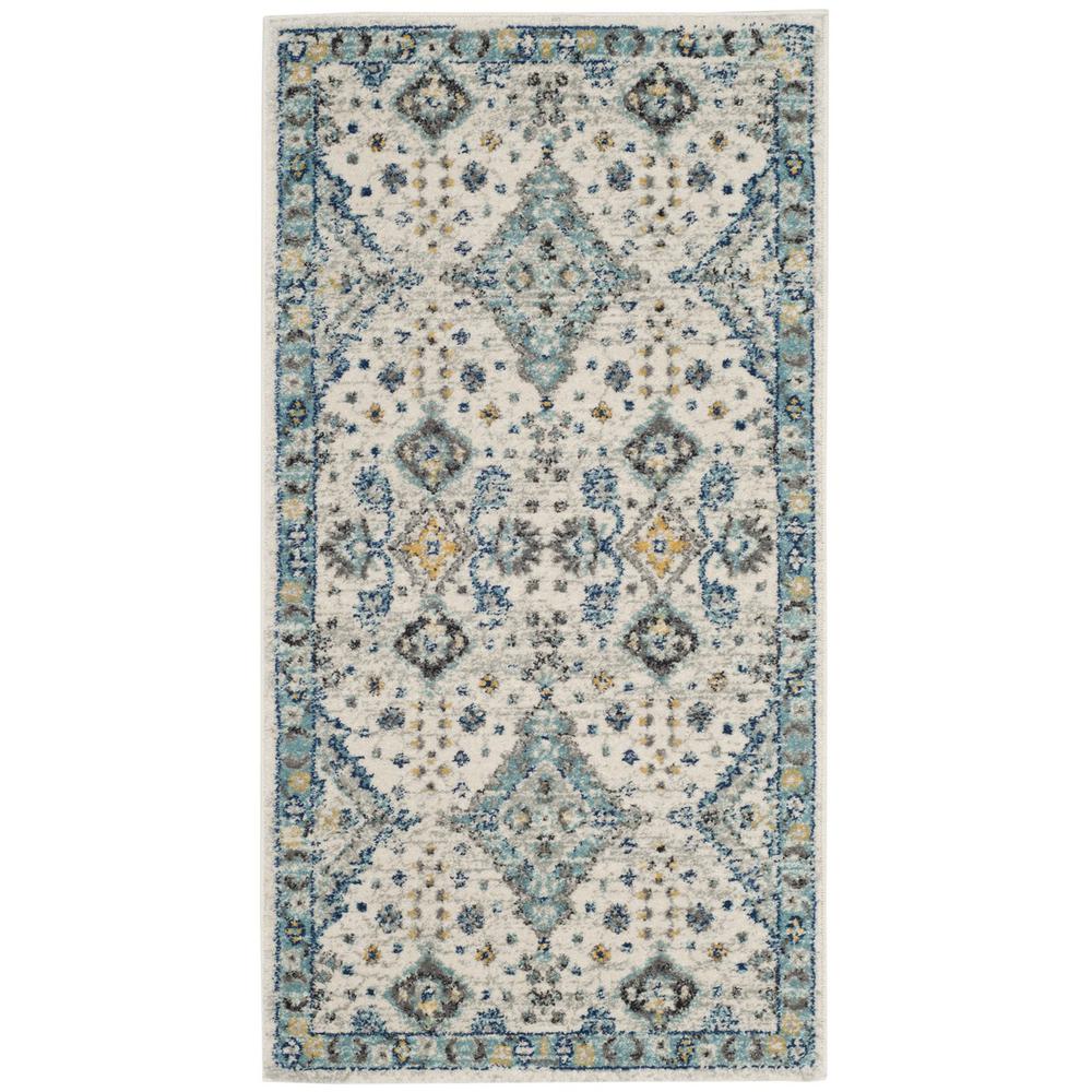 EVOKE, IVORY / LIGHT BLUE, 2'-2" X 4', Area Rug, EVK224C-24. Picture 1