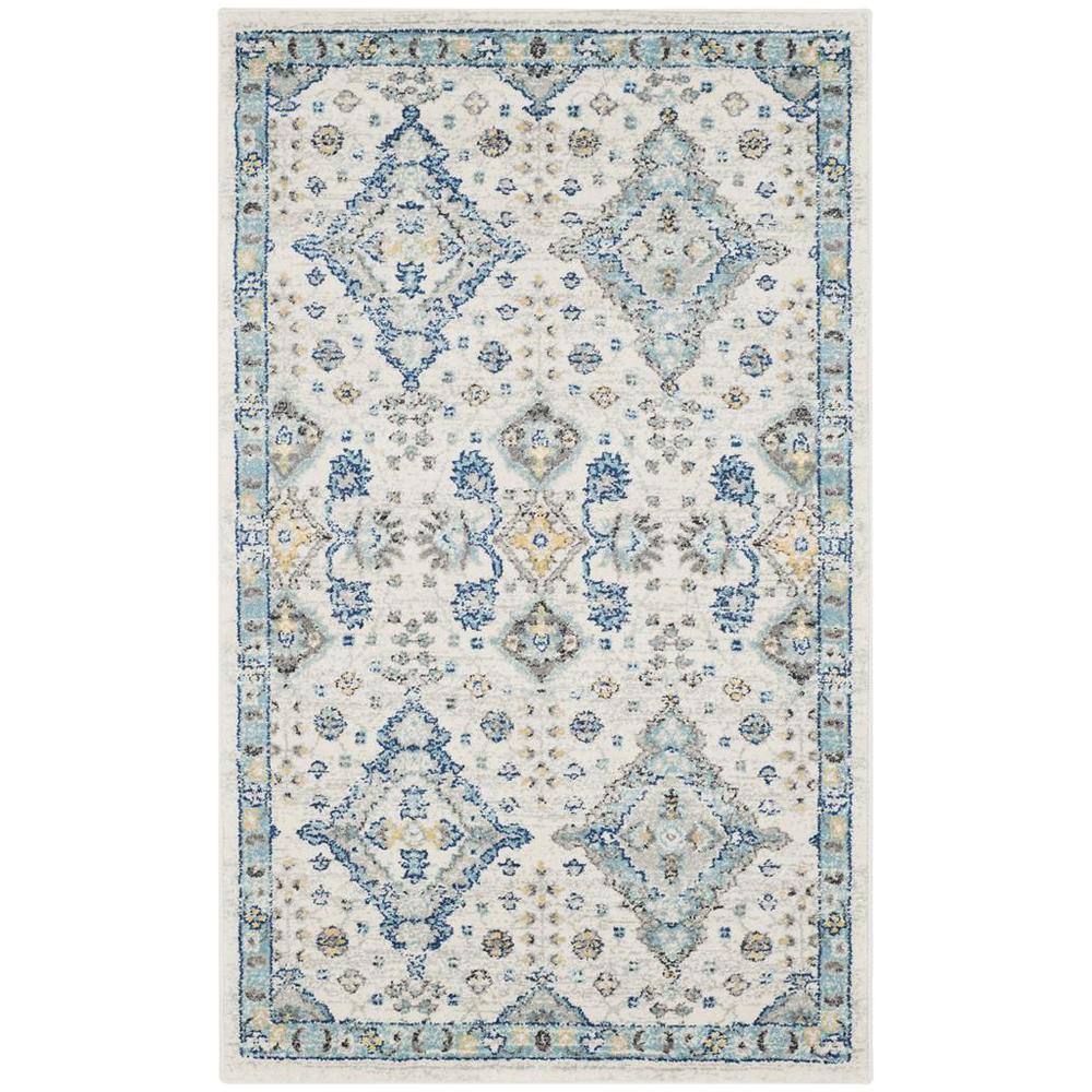 EVOKE, IVORY / LIGHT BLUE, 3' X 5', Area Rug, EVK224C-3. Picture 1