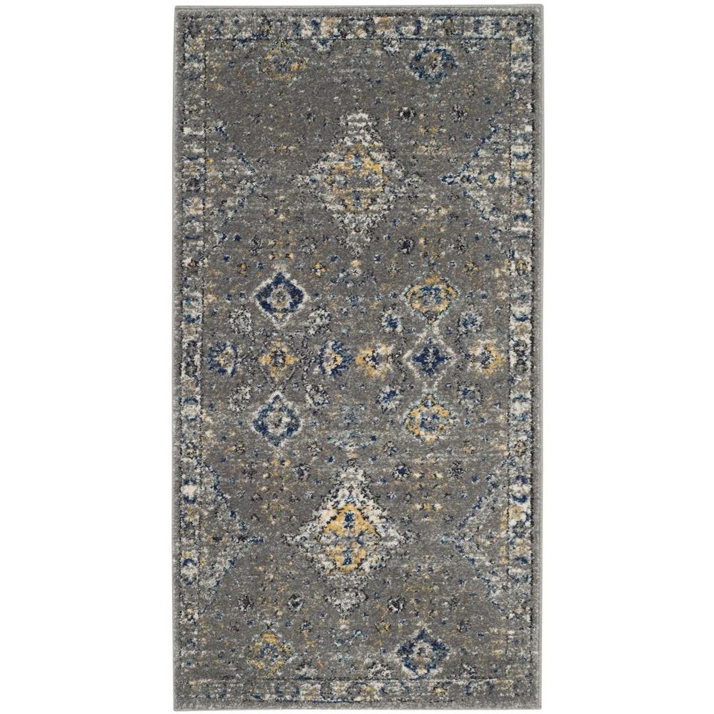 EVOKE, DARK GREY / YELLOW, 2'-2" X 4', Area Rug. Picture 1